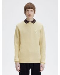 Fred Perry - Textured Lambswool Rib Knit Jumper - Lyst