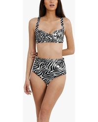 Panos Emporio - Chara Zebra Print Fold Down Bikini Bottoms - Lyst