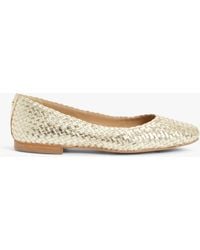 John Lewis - Holly Leather Woven Ballerina Pumps - Lyst