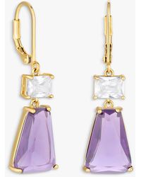 Jon Richard - Lavender Cut Glass Drop Earrings - Lyst