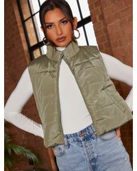 Chi Chi London - Cropped Padded Gilet - Lyst