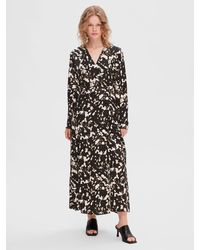 SELECTED - Abstract Print Maxi Wrap Dress - Lyst
