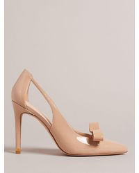 Ted Baker - Orliney Patent Bow Cut Out Heeled Court Shoes - Lyst