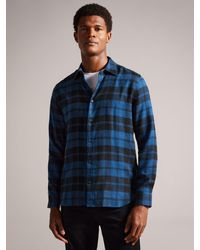 Ted Baker - Abacus Long Sleeve Check Flannel Shirt - Lyst