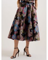 Ted Baker - Bursa Jacquard Floral Midi Skirt - Lyst