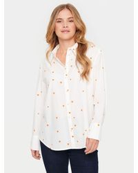 Saint Tropez - Dianne Heart Print Cotton Shirt - Lyst