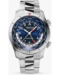 Alpina - Al-255n4s26b Startimer Pilot Quartz Worldtimer Bracelet Strap Watch - Lyst