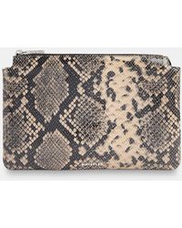 Whistles - Elita Snake Double Leather Clutch - Lyst