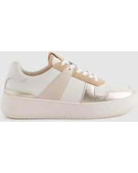 Reiss - Aira Colour Block Leather Trainers - Lyst