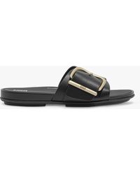 Fitflop - Gracie Leather Buckle Pool Slider Sandals - Lyst