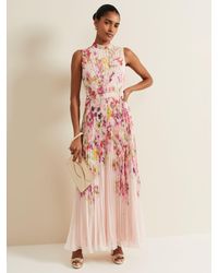 Phase Eight - Dahlia Floral Print Pleated Maxi Dress - Lyst