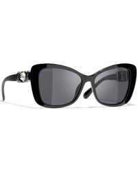 Chanel - Cat Eye Sunglasses Ch5445h Black/grey Gradient - Lyst
