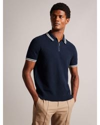 Ted Baker - Mahani Short Sleeve T Stitched Half Zip Polo Shirt - Lyst