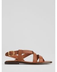 LK Bennett - Telma Nappa Leather Flat Sandals - Lyst