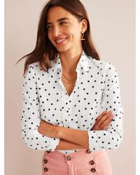 Boden - Saskia Stretch Cotton Spaced Dot Shirt - Lyst