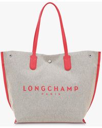Longchamp - Roseau Large Canvas Tote Bag - Lyst