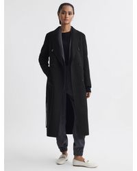 Reiss - Arla Double-breasted Belted Wool-blend Coat - Lyst