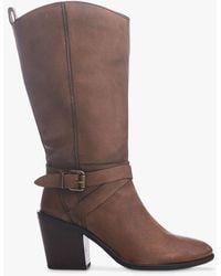 Moda In Pelle - Serana Buckle Detail Leather Knee Boots - Lyst