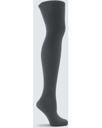 John Lewis 170 Denier Opaque Wool Blend Ribbed Tights, Black at John Lewis  & Partners