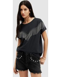 AllSaints - Imogen Boy Tassel Front T-shirt - Lyst
