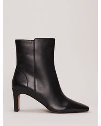Phase Eight - Slim Block Heel Leather Ankle Boots - Lyst