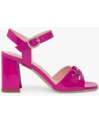 Nero Giardini - Glamour Chain Detail Block Heel Leather Sandals - Lyst