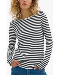 My Essential Wardrobe - Dana Striped Long Sleeve Slim Fit T-shirt - Lyst