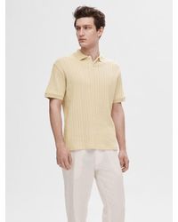 SELECTED - Jaden Organic Cotton Jacquard Polo Shirt - Lyst
