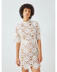 Elliatt - Hotshot Floral Crochet Mini Dress - Lyst