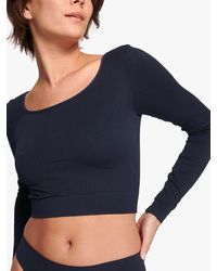 Sloggi Womens Go Ribbed Crop Top - Purple - Size Medium