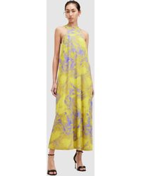 AllSaints - Kura Abstract Print Maxi Dress - Lyst