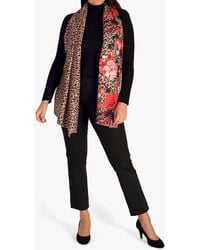 Chesca - Leopard And Floral Print Scarf - Lyst