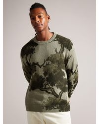 Ted Baker - Merson Textured Jacquard Crew Neck Jumper - Lyst