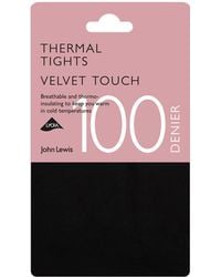 John Lewis 100 Denier Opaque Thermal Tights - Black