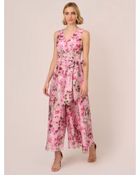 Adrianna Papell - Floral Sleeveless Jumpsuit - Lyst