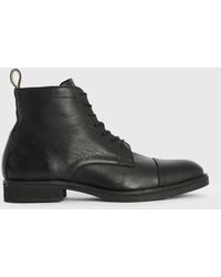 AllSaints - Drago Leather Lace-up Boots - Lyst