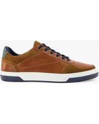 Dune - Thorin Leather Lace Up Trainers - Lyst