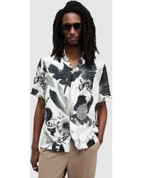 AllSaints - Frequency Abstract Print Relaxed Fit Shirt - Lyst