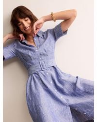 Boden - Louise Linen Midi Shirt Dress - Lyst