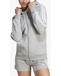 adidas - Essentials 3-stripes Full-zip Fleece Hoodie - Lyst