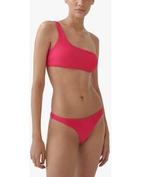 Mango - Bini Textured Asymmetric Bikini Top - Lyst