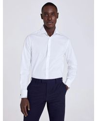 Moss - Tailored Fit Double Cuff Stretch Shirt - Lyst