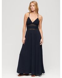 Superdry - Jersey Lace Maxi Dress - Lyst