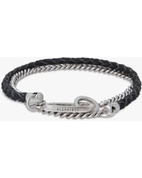 AllSaints - Mix Leather Chain Flex Bracelet - Lyst