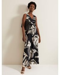 Phase Eight - Artemis Leaf Print Maxi Dress - Lyst