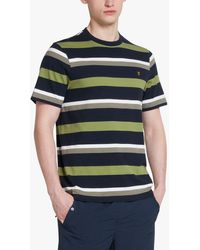 Farah - Caspar Striped Organic Cotton Short Sleeve T-shirt - Lyst