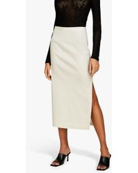 Sisley - Linen Blend Midi Pencil Skirt - Lyst