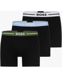 BOSS - Boss Logo Waist Cotton Stretch Trunks - Lyst