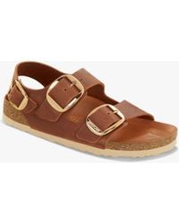 Birkenstock - Milano Narrow Fit Big Buckle Oiled Leather Sandals - Lyst