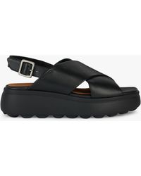 Geox - Spherica Ec4.1 S Leather Flatform Sandals - Lyst